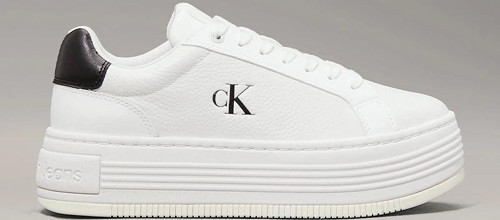Kadın Platform Taban Beyaz Deri Sneaker