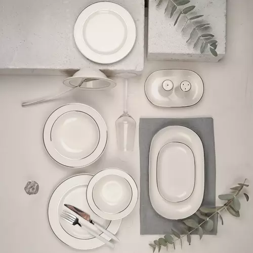Bonsai 12 Kişilik Platin Yaldız 53 Parça Yemek Takımı