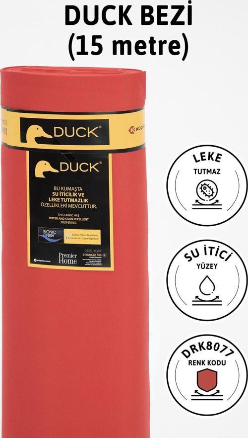 Premier Metrelik Duck Keten Kumaş Su İtici Bez 15 Metre DRK8077 - Kırmızı