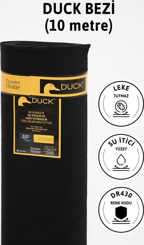 Premier Metrelik Duck Keten Kumaş Su İtici Bez 10 Metre DR430 - Siyah
