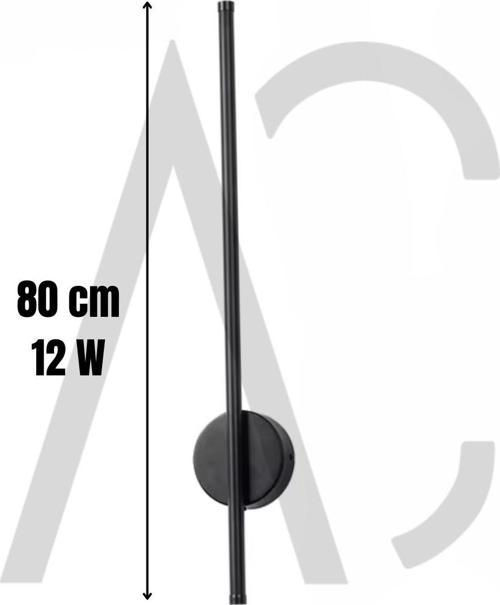 12W 80 cm Siyah Dikey Aplik - Gün Işığı (4200K)