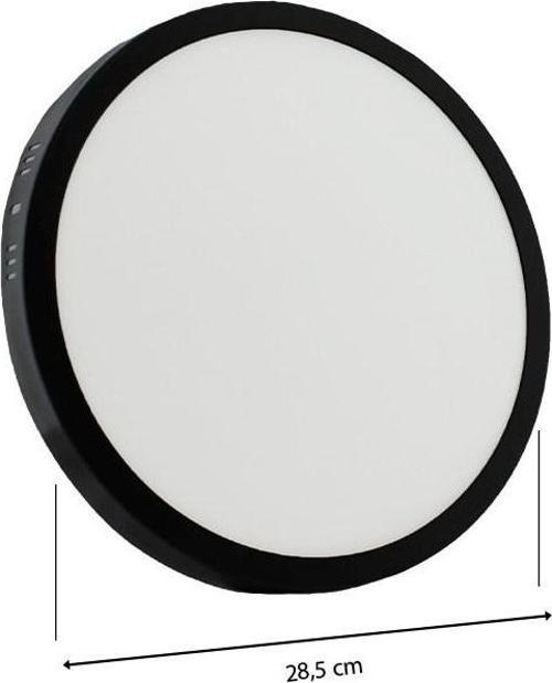 24W Siyah Sıva Üstü Yuvarlak Led Panel 3200K Sarı Işık