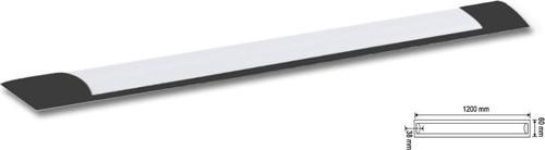 36W Siyah Led Bant Armatür Beyaz Işık 2 Adet