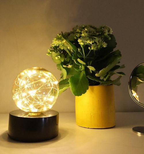 Siyah Ambiyans Led Masa Lambası USB Şarjlı