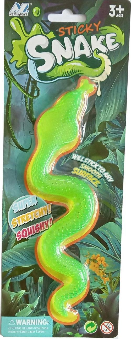 Yeşil Renk Süper Uzayan ve Yapışan Oyuncak Yılan Squishy Oyuncak