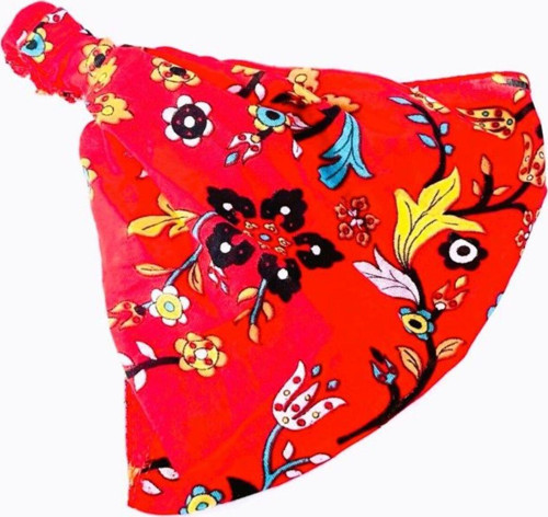 Kadın Çini Desenli Paraşüt Lastikli Bandana, Lastikli Saç Bandı, Bandana