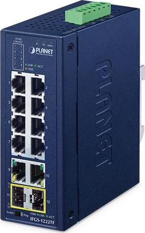 Industrial 8-Port 10/100TX + 2-Port 10/100/1000T + 2-Port 1000X SFP Ring Ethernet Switch TdrTR