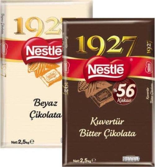 1927 Kuvertür Çikolata Beyaz Ve Bitter Çikolata 2.5 Kg