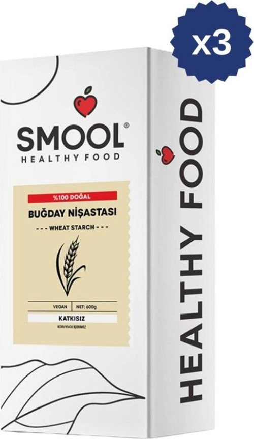 Buğday Nişastası 600 Gr X3 Vegan, Katkısız, Doğal