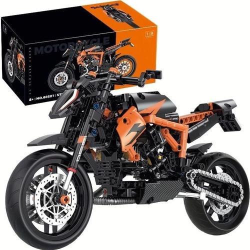 Teknik Motosiklet Yapım Seti 579 parça 1:8 Ölçekli Turuncu Model Kiti
