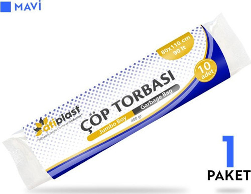Çöp Torbası Endüstriyel Jumbo Boy 400 gr 80 x 110 cm Mavi 10 Rulo