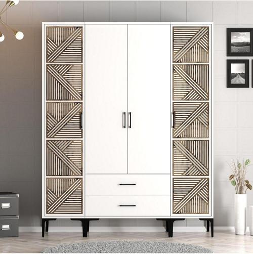 Kumsal 4 Kapılı Gardrop Ptp - Beyaz
