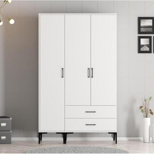 Kumsal 3 Kapılı Gardrop St - Beyaz