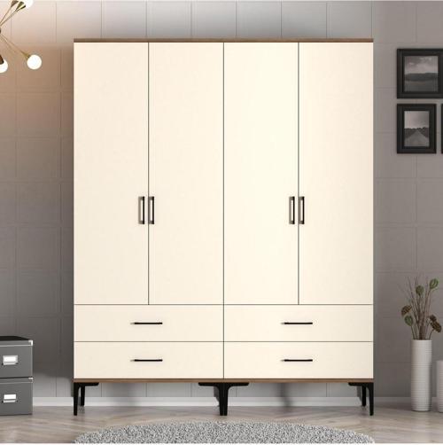 Kumsal 4 Kapılı Gardrop Tt - Krem