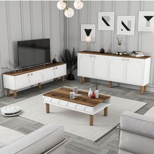 Bohem 3'lü Salon Takımı - Beyaz