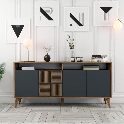 Milan 160cm Konsol - Ceviz - Antrasit