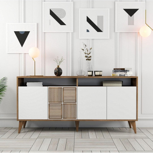 Milan 160cm Konsol - Ceviz - Beyaz
