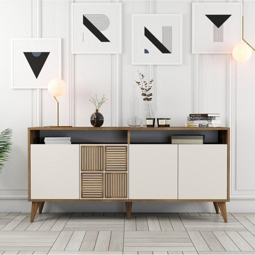 Milan 160cm Konsol - Ceviz - Krem