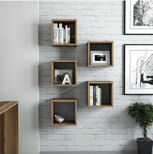 Box Duvar Rafı Ceviz