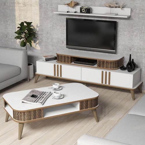 Eylül Tv Ünitesi Ve Orta Sehpa Takımı - Beyaz