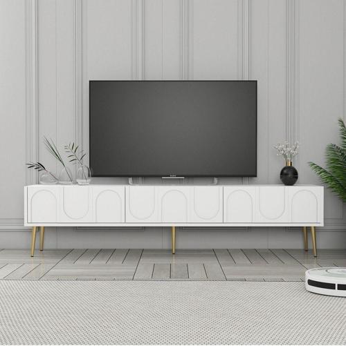 Lyon Alt Tv Ünitesi - Beyaz - Altın