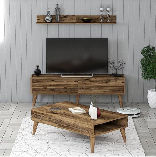 Valensiya 140cm Tv Ünitesi Ve Orta Sehpa Takımı - Ceviz