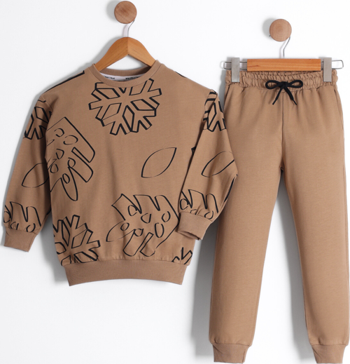 Erkek Çocuk Sembol Baskılı 2'li Eşofman Takımı