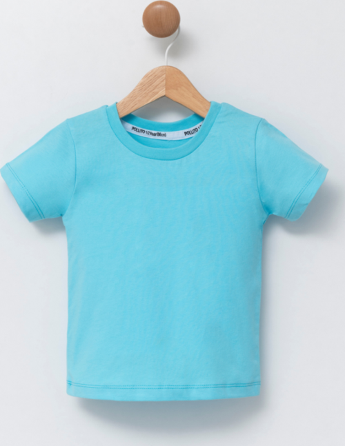 Çocuk Bisiklet Yaka Basic Düz T-Shirt %100 Pamuk
