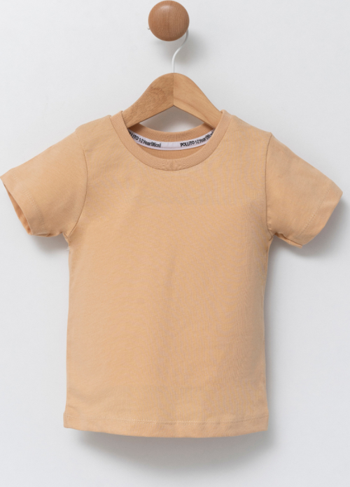 Çocuk Bisiklet Yaka Basic Düz T-Shirt %100 Pamuk