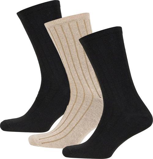 Bambu Asker Çorap Siyah-Bej 3'lü Paket