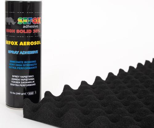 AKUSTİK SÜNGER 30 MM ( EN : 1 MT BOY : 1 MT) + SEFOX  SPREY YAPIŞTIRICI 340 GR (1 ADET)
