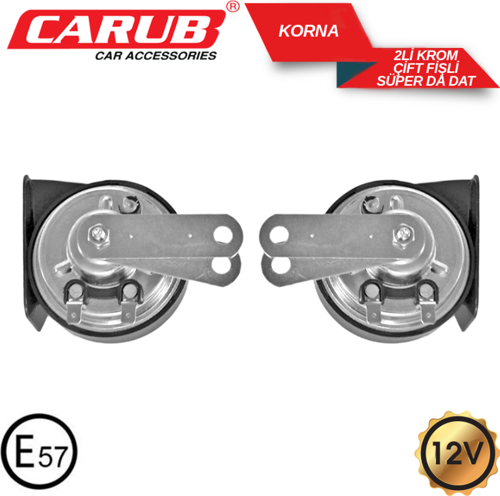 Korna 12V 2Li Süper Dadat Çift Fişli BELGELİ
