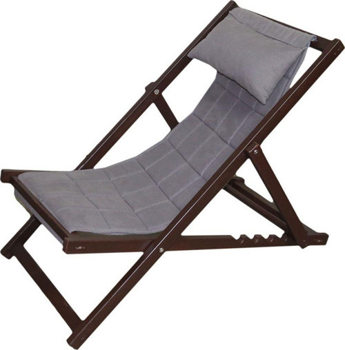 Katlanabilir Sandalye/ Şezlong Sandalye Ceviz Gri Bahçe&Balkon&Teras&Plaj&Piknik