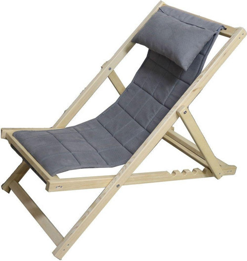 Katlanabilir Sandalye/ Şezlong Sandalye Doğal Gri Bahçe&Balkon&Teras&Plaj&Piknik