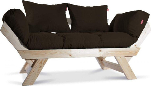 Kombin Wood Doğal Kahverengi Ahşap Iki Kişilik Kanepe