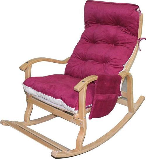 Sultan Erciyes Bordo/Krem Çift Renkli Cepli Sallanan Sandalye Dinlenme,Emzirme,Tv,Okuma,