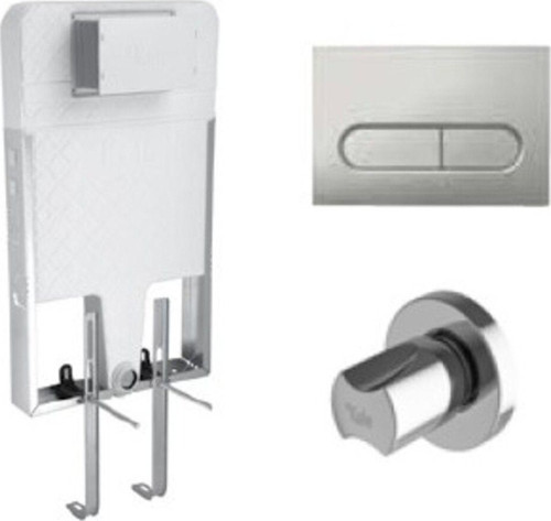Versus Gömme Rezervuar Takımı Mat Krom Capsule Panel V200 Stop Valf