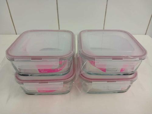 Lav Fresco Cam Kilitli Saklama Kabı 4’Lü Set 1150Cc Kare (Frs-249)