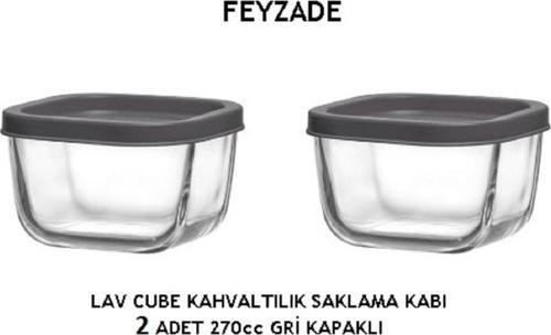 Lav Saklama Kabı Seti 2 Adet 270Cc Gri Kapaklı (Cub-225)