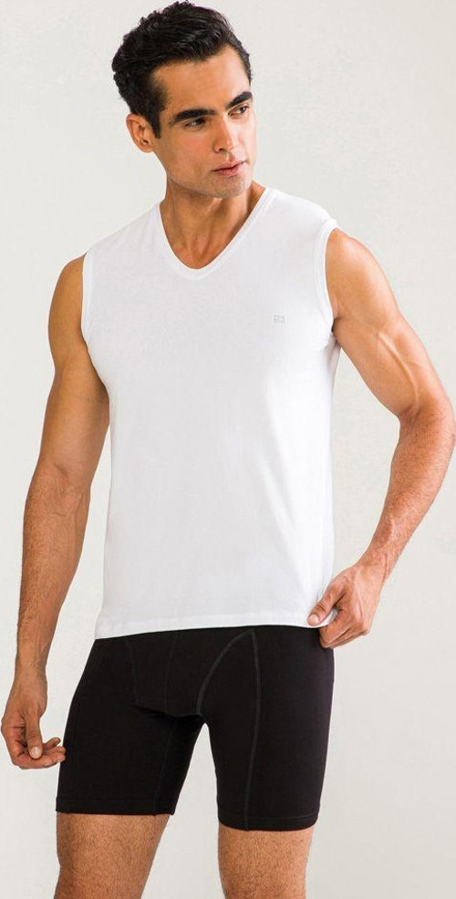 Comfort V Yaka Kolsuz T-Shirt Beyaz