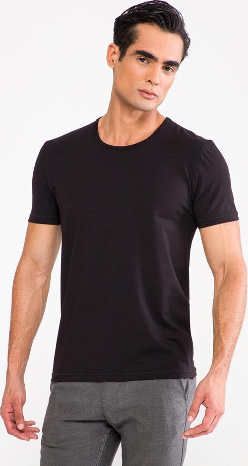 Trendy Bisiklet Yaka T-Shirt Siyah