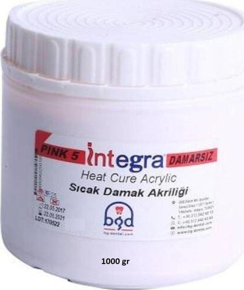 İntegra Sıcak Damak Akriliği 1000 gr Akrilik Diş Fakültesi Öğrencileri ve Tüm Tamir İşlemleri İçin