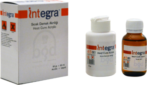 İntegra Sıcak Damak Kiti 120gr Akrilik 100ml Likit Diş Fakültesi Öğrencileri ve Tamir İşlemleri İçin