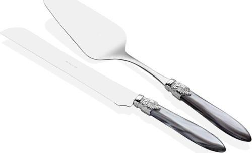 LAURA GRİ RENK GÜMÜŞ TOKA 2 PARÇA PASTA SETİ