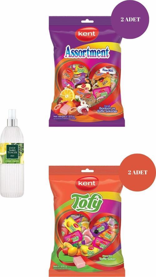 Assortment Karışık (375 g)*2 + Kent Tofy Meyveli Bayram Şekeri (375 g)*2 + Kolonya