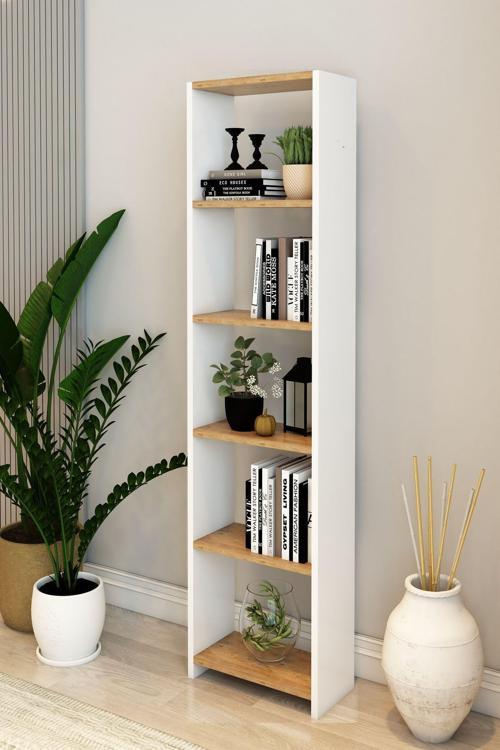 6 Raflı 40 Cm Dekoratif Kitaplık Bohem Tarz Kitaplık Ofis Kitaplığı Dolap Evrak Rafı Ev Rafı Kitap