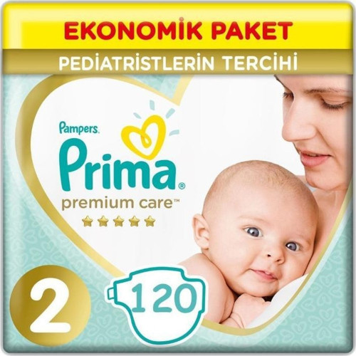 Premium Care 2 Beden Numara 60 x 2 - 120 Adet Bebek Bezi PRMPRMC2