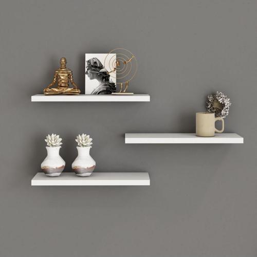 3'Lü Uçan Raf Modern Duvar Rafı İskandinav Gizli Raf Dekoratif Kitap Rafı Biblo Rafı 30X12 Cm
