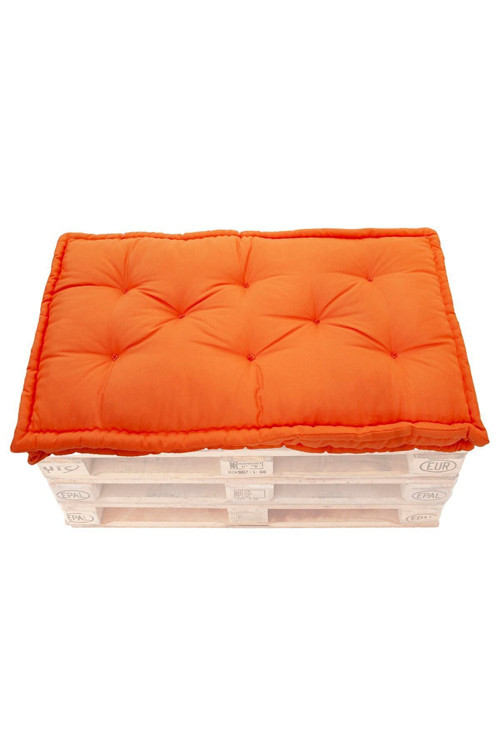 Fransız Yer Minderi Palet Minderi 80X120 Puf Turuncu