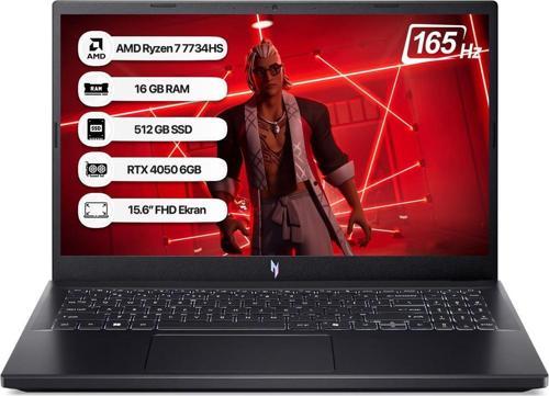 Nitro V15 NH.QSGEY.004 R7 7735HS 16GB 512GB SSD RTX4050-6GB Freedos 165Hz 15.6" Taşınabilir Bilgisayar